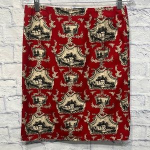 Talbots Cotton Toile Pencil Skirt